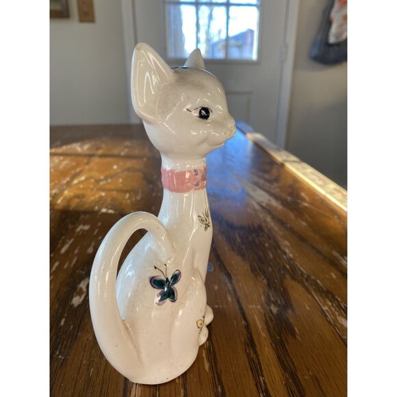 Vintage Ceramic Cat  With Butterfly Details - Picture 3 of 7